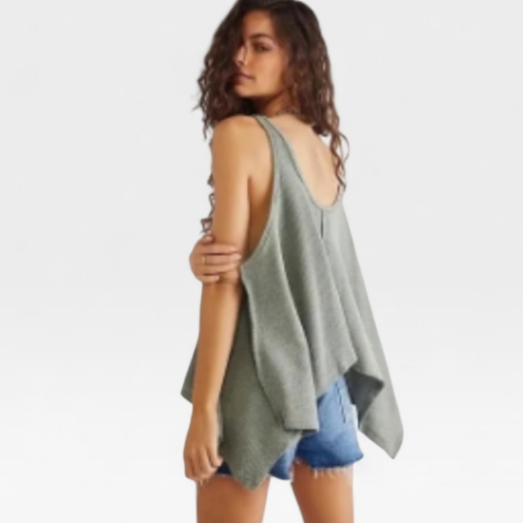 Free People Tops - NWT We The Free Sing La La Asymmetrical Tank Top Moss Green Free People XS NEW